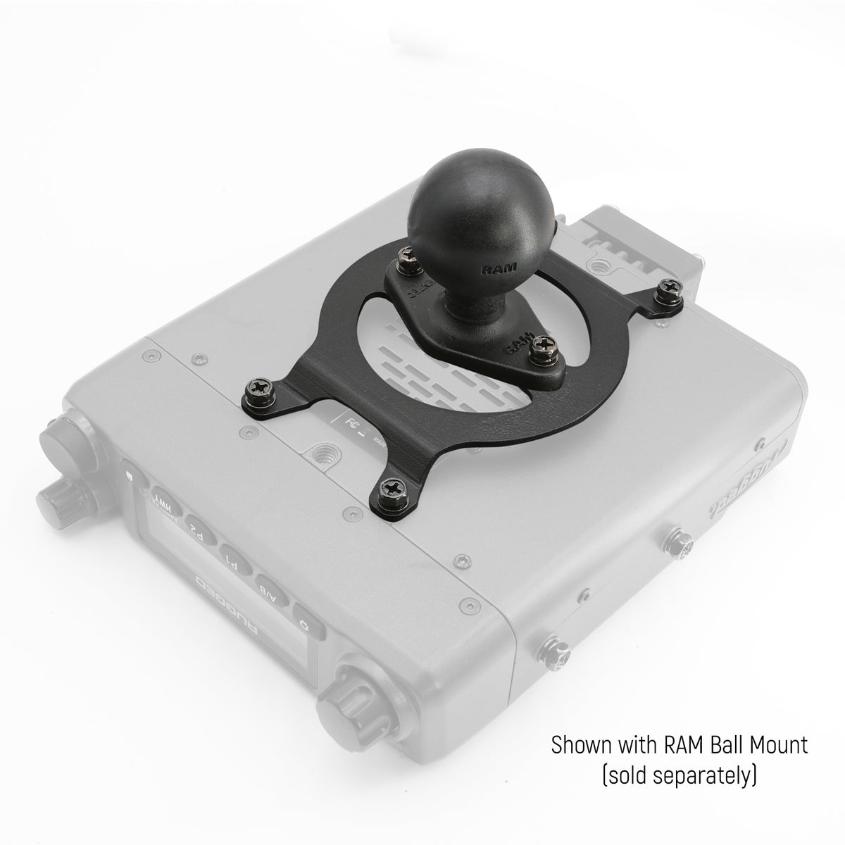 G4 Radio AMPS Mounting Bracket shown with Optional Ball Mount