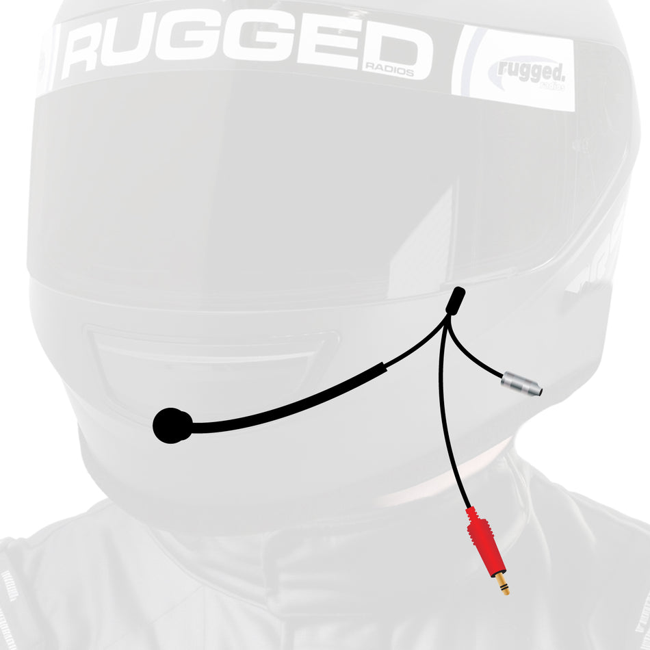 3C NASCAR Wired Straight Cord Helmet Kit with Mic and 3.5mm Jack