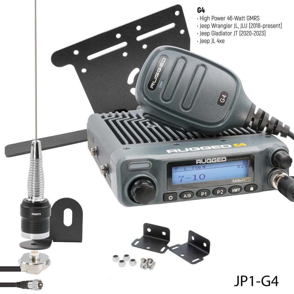 Jeep Wrangler JL, JLU, and Gladiator JT Two-Way GMRS Mobile Radio Kit