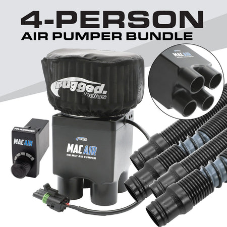MAC Air 4-Person Helmet Air Pumper Bundle with Hoses and Speed Controller