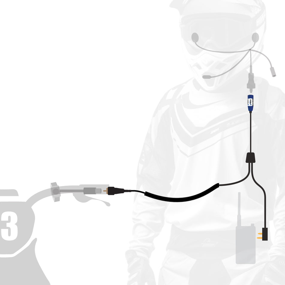 RUGGED Wired MOTO MAX Motorcycle Harness with Pre-Wired 2-Pin Rugged Handheld Radio Connector