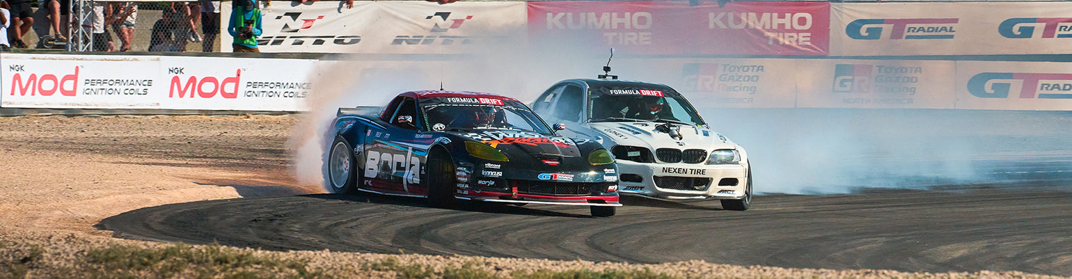 Drift racing communication kits with rugged race radio, car harness, helmet wiring, and Push‑to‑Talk button