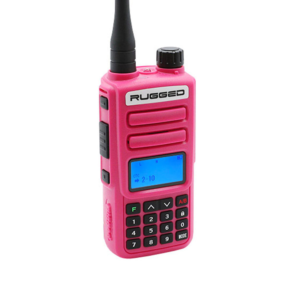 Rugged GMR2 PLUS - GMRS and FRS Two Way Handheld Radio (Pink)