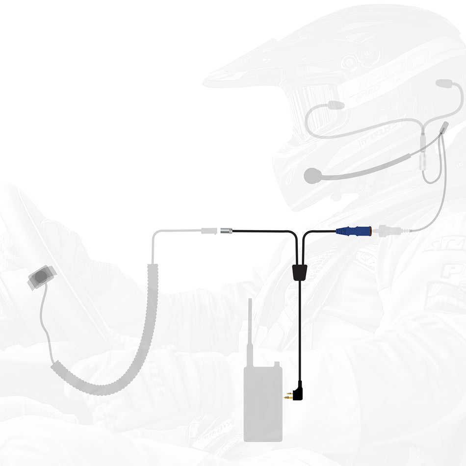 RUGGED Wired XL Single Seat Car Harness with Pre-Wired 2-Pin Rugged Handheld Radio Connector