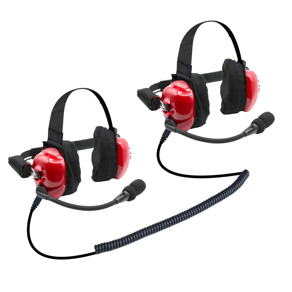 PAIR - H80 Track Talk Linkable Intercom Headsets - Bring The Conversation To The Circle Track NASCAR event