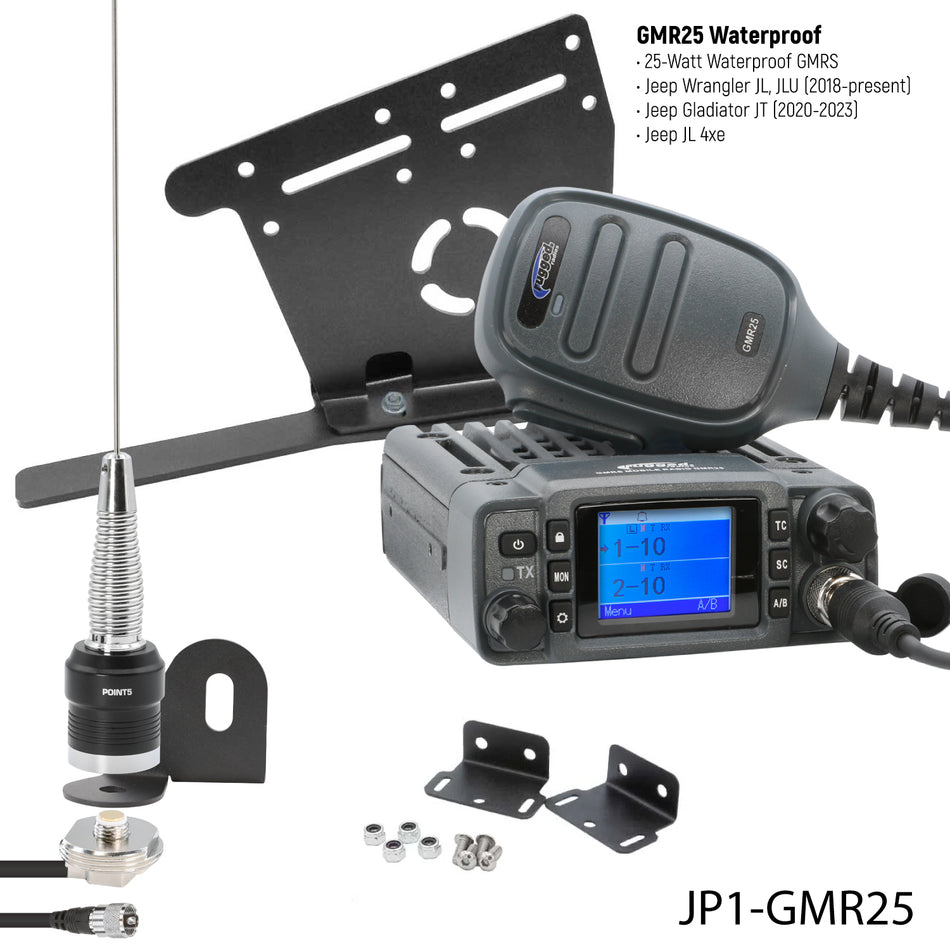 Kit de radio móvil GMRS bidireccional para Jeep Wrangler JL, JLU y Gladiator JT