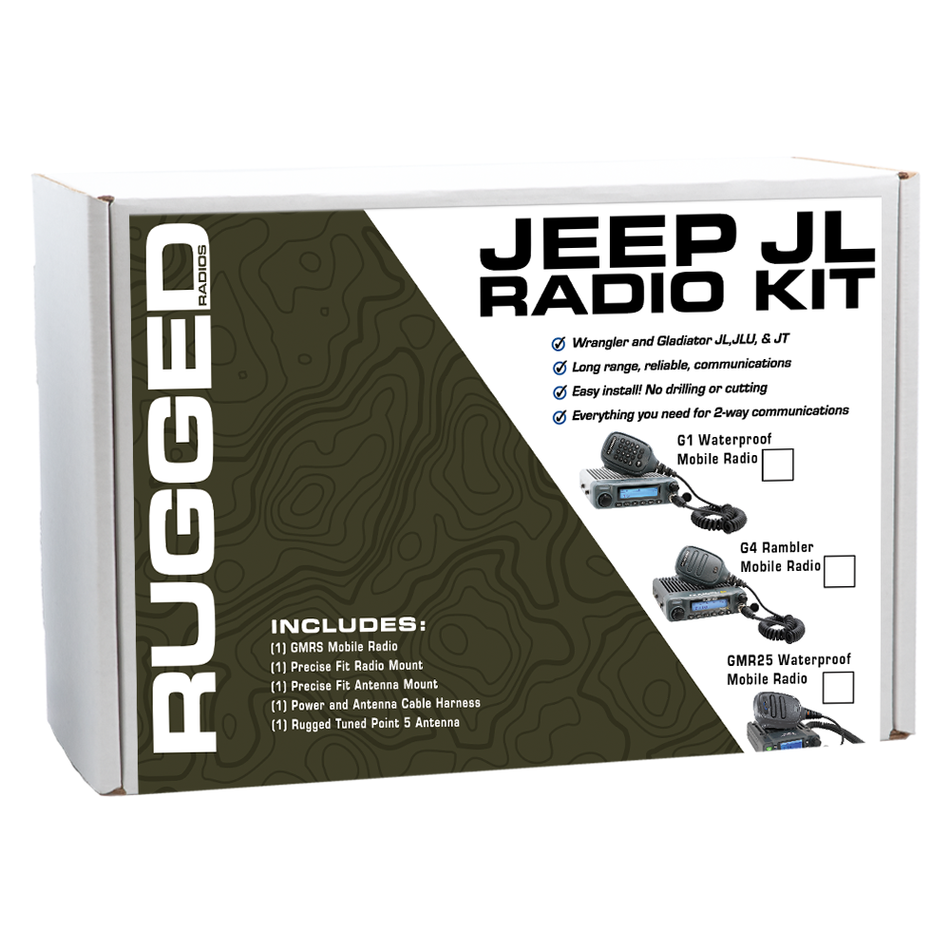 Jeep Wrangler JL, JLU, and Gladiator JT Two-Way GMRS Mobile Radio Kit