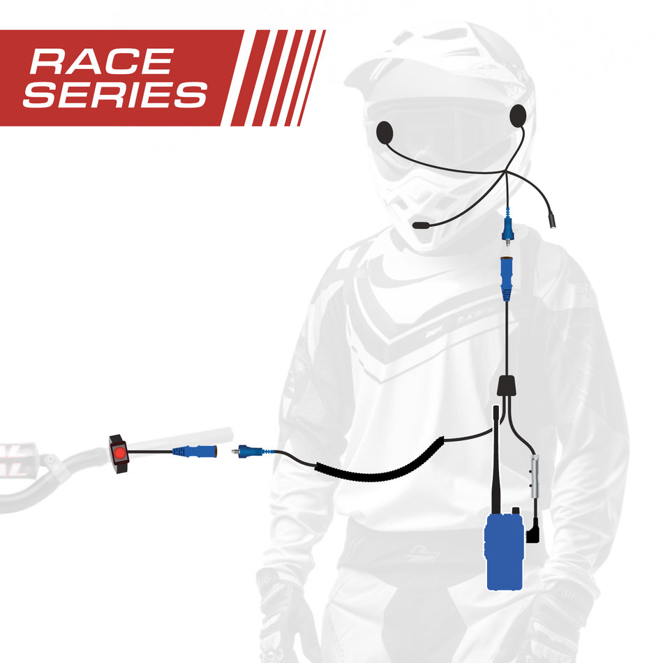 RACE SERIES Kit Completo de Comunicación para Moto con Cables OFFROAD