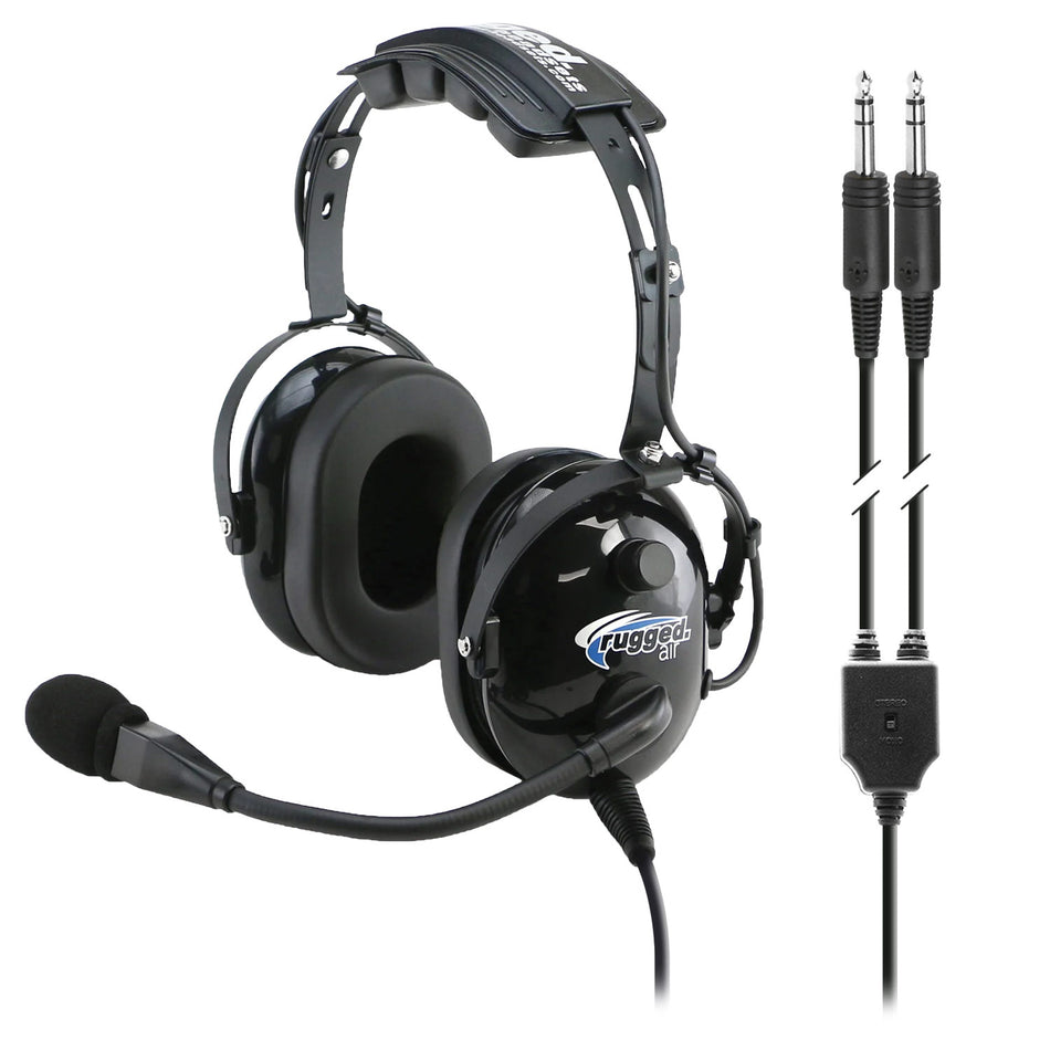 Rugged Air RA900 General Aviation Instructor Pilot Headset with PTT