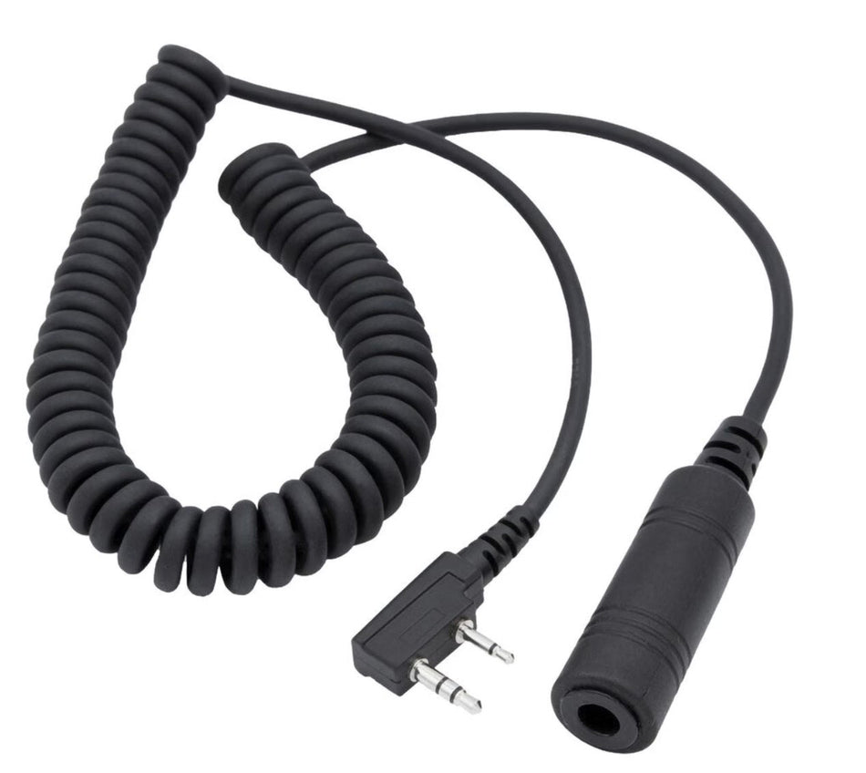 Cable en espiral para auriculares/casco OFFROAD para radios resistentes y radios Kenwood