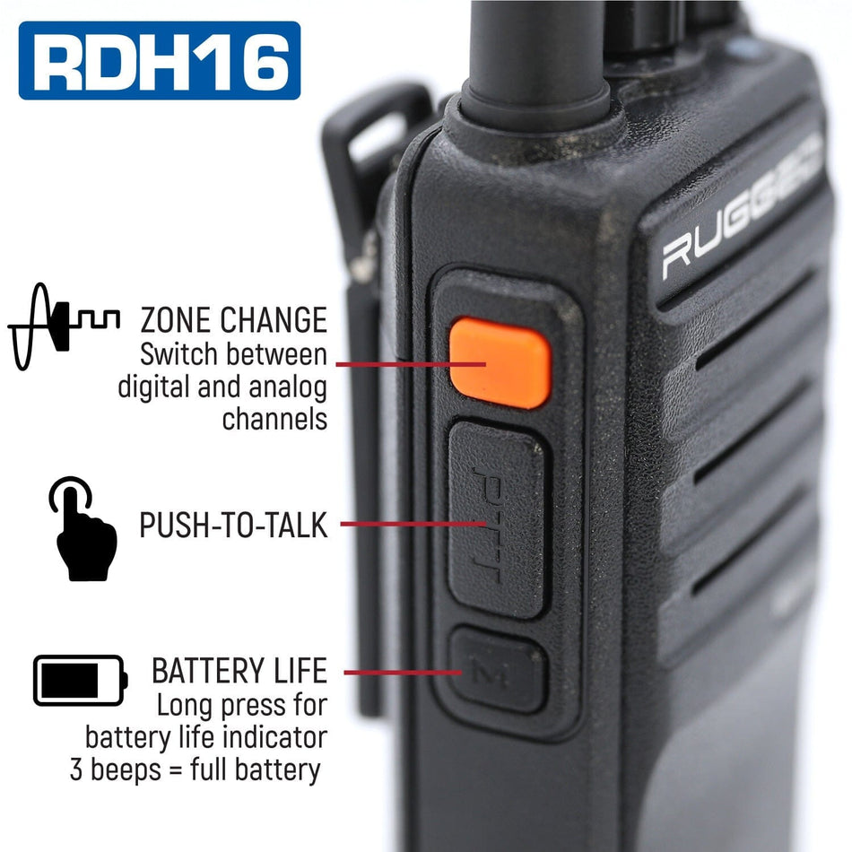 Rugged RDH16 VHF Digital and Analog Handheld Radio - Demo - Clearance