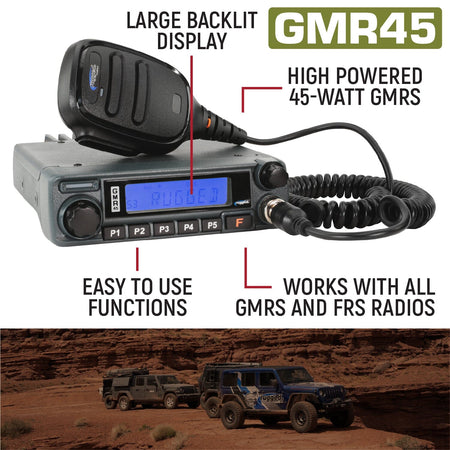 Radio Kit Lite - GMR45 GMRS Band Mobile Radio with Stealth Antenna