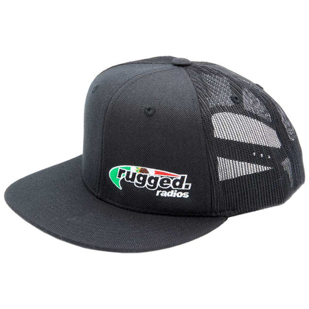 Rugged Radios Flat Bill Snapback Hat - Black / Mexico Flag