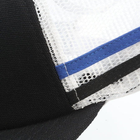 Rugged Radios Striped Snapback Hat - Black and White