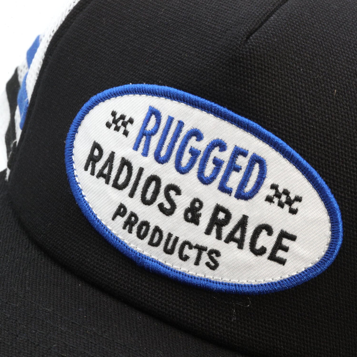 Rugged Radios Striped Snapback Hat - Black and White